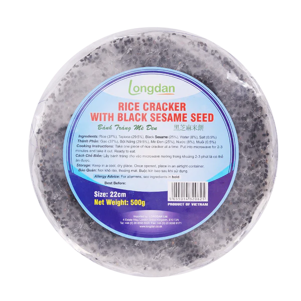 Longdan Rice Cracker w Black Sesame Seed 500g