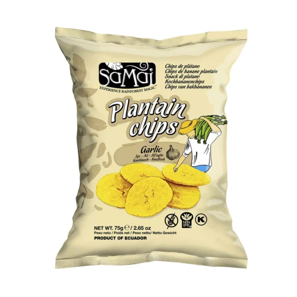 Samai Plantain Chips Garlic 75g