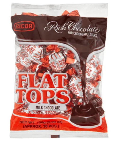 Ricoa Flat Tops Milk Chocolate 150g