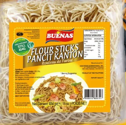 Buenas Compact Flour Sticks Pancit Canton 454g