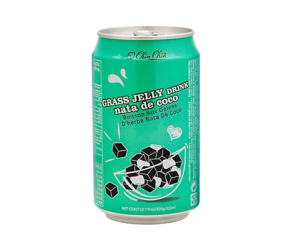 Chin Chin Canned Grass Jelly Drink with Nata de Coco 320g