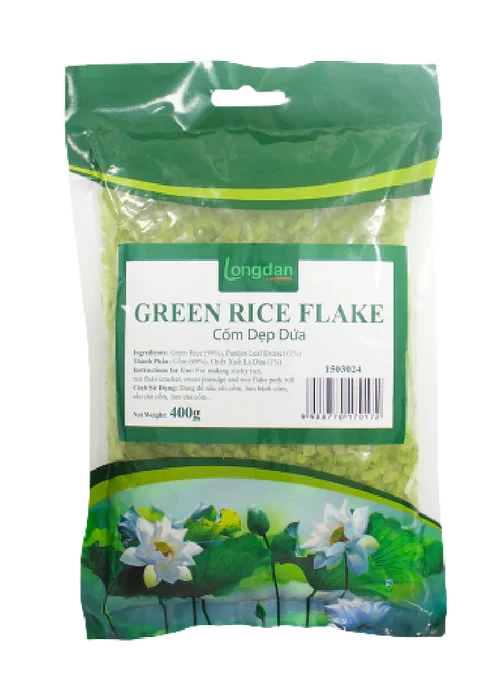 Longdan Green Rice Flake (Com Dep Dua) 400g
